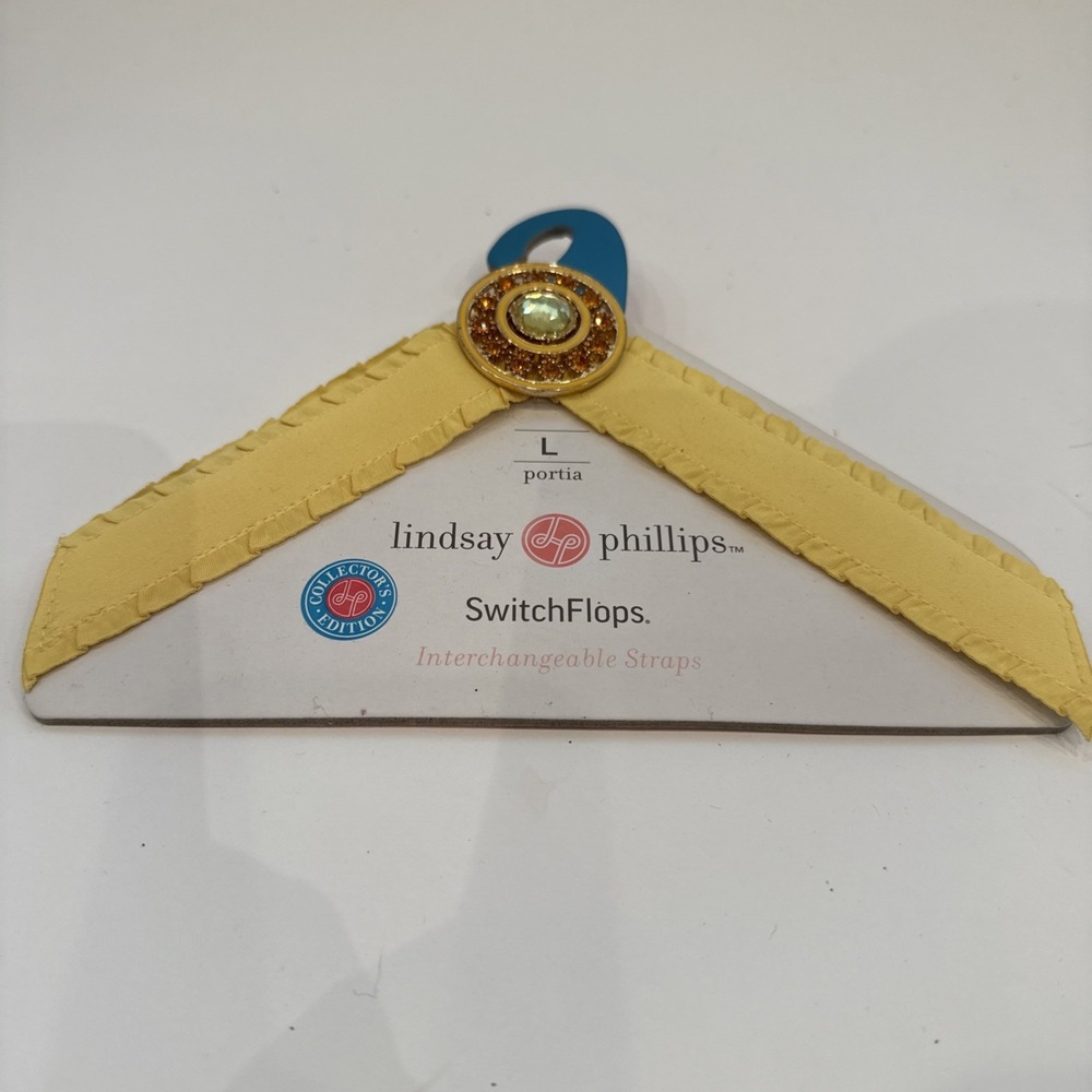 Lindsay Phillips SwitchFlops Straps Portia Yellow Ruffled Interchangeable Large